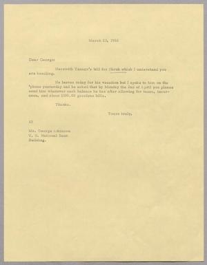 [Letter from Harris Leon Kempner to George Atkinson, March 23, 1962]
