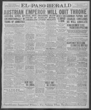 El Paso Herald (El Paso, Tex.), Ed. 1, Monday, November 4, 1918