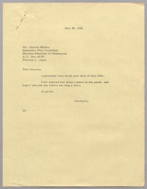 [Letter from Harris Leon Kempner to Marvin Hurley, May 30, 1962]