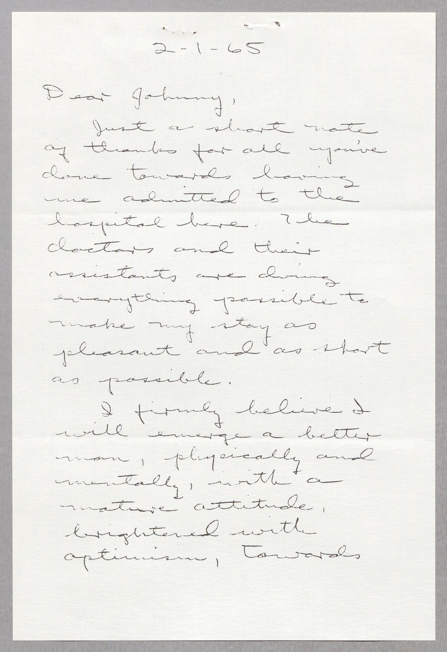 [Letter from Johnny Mitchell to Harris L. Kempner, February 24, 1965]
                                                
                                                    [Sequence #]: 3 of 8
                                                