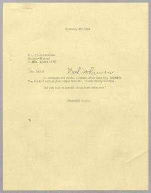 [Letter from Harris L. Kempner to Edward Marcus, February 20, 1965]
