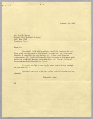 [Letter from Harris L. Kempner to Ray H. Horton, February 12, 1965]