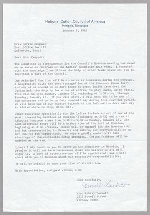 [Letter from Mrs. Aubrey Lockett to Mrs. Harris Kempner, January 8, 1965]