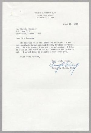 [Letter from Tsung O. Cheng to Harris L. Kempner, June 15, 1966]