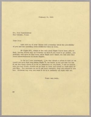 Primary view of object titled '[Letter from Harris Leon Kempner to Dan Oppenheimer, February 15, 1965]'.
