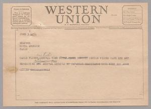 [Telegram to Kempner, June 3, 1954]