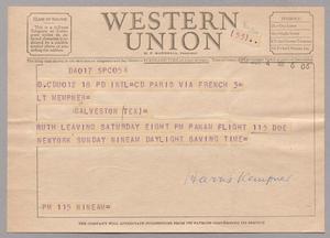 [Telegram from Harris L. Kempner to H. Kempner, June 4, 1954]