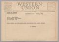 Letter: [Telegram from Harris L. Kempner to The St. Regis Hotel, May 12, 1954]