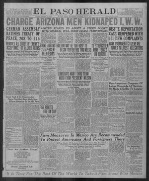 Primary view of object titled 'El Paso Herald (El Paso, Tex.), Ed. 1, Wednesday, July 9, 1919'.