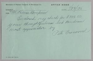 [Letter from Pete Cronovich to Harris L. Kempner, January 23, 1956]