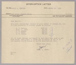 [Inter-Office Letter from Thomas L. James to Harris Leon Kempner, January 24, 1956]
