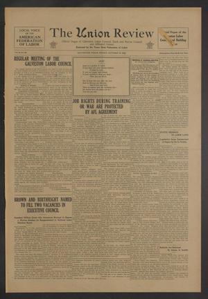 Primary view of object titled 'The Union Review (Galveston, Tex.), Vol. 21, No. 26, Ed. 1 Friday, October 18, 1940'.