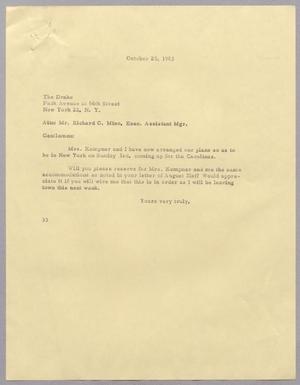 [Letter from Harris Leon Kempner to The Drake, October 25, 1963]