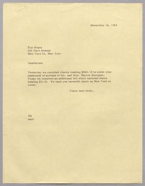 [Letter from T. E. Taylor to The Drake, November 14, 1963]