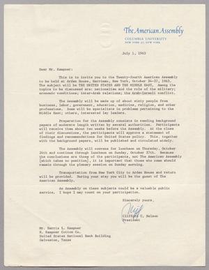 [Letter from Clifford C. Nelson to Harris Leon Kempner, December 30, 1963]