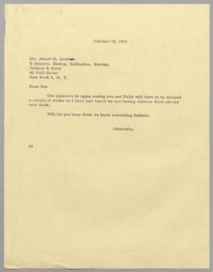 [Letter from Harris Leon Kempner to Stuart N. Scott, October 18, 1963]