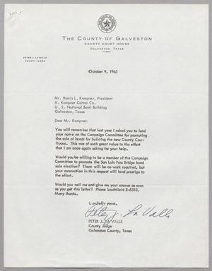 [Letter from Peter J. La Valle to Harris Leon Kempner, December 30, 1963]