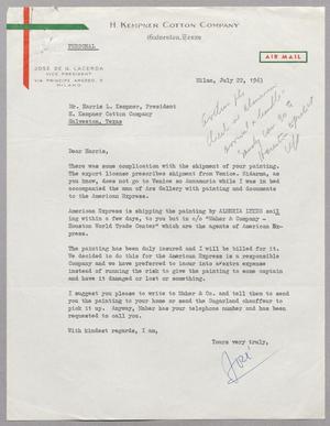 [Letter from José Q. Lacerda to Harris Leon Kempner, July 22, 1963]