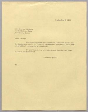 [Letter from Harris L. Kempner to George Atkinson - September 3, 1963]