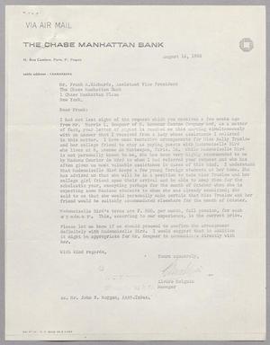 [Letter from Alvaro Holguin to Frank A. Richards, August 16, 1963]
