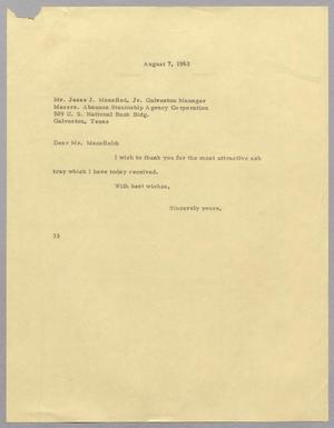 [Letter from Harris Leon Kempner to Jesse J. Mansfield, Jr., August 7, 1963]