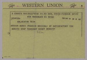 [Telegram to Kempner, May 14, 1963]