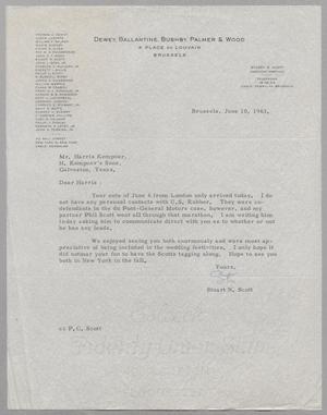 [Letter from Stuart N. Scott to Harris Leon Kempner, June 10, 1963]