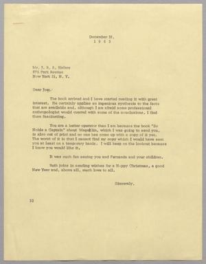 [Letter from Harris Leon Kemper to Mr. J. R. S. Hafers, December 18, 1963]