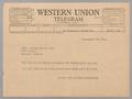 Thumbnail image of item number 1 in: '[Telegram from Ruth and Harris Kempner to Mrs. Wheeler Nazro, December 10, 1963]'.