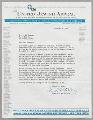 [Letter from Edward M. M. Warburg to I. H. Kempner, November 6, 1963]