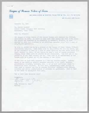 Primary view of object titled '[Letter from Mrs. William E. Joor to Harris L. Kempner to Harris L. Kempner, November 12, 1968]'.