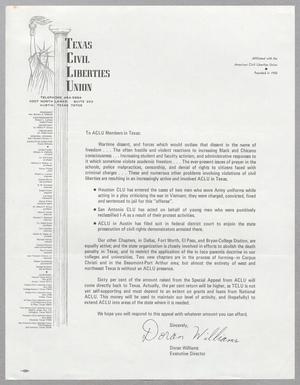 [Letter from the Texas Civil Liberties Union]