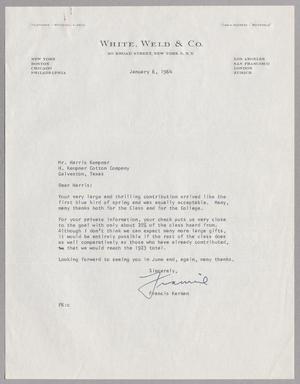 [Letter from Francis Kernan to Harris L. Kempner, January 6, 1964]