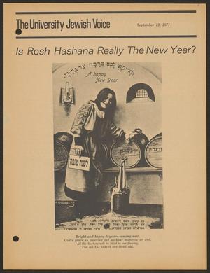 The University Jewish Voice, September 12, 1971