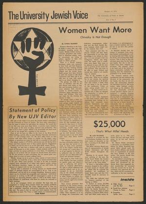 Primary view of object titled 'The University Jewish Voice, Volume 4, Number 3, October 15, 1972'.