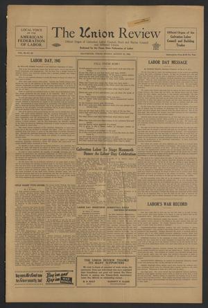 Primary view of object titled 'The Union Review (Galveston, Tex.), Vol. 26, No. 20, Ed. 1 Friday, August 31, 1945'.