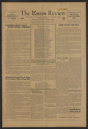 Primary view of object titled 'The Union Review (Galveston, Tex.), Vol. 26, No. 32, Ed. 1 Friday, November 23, 1945'.