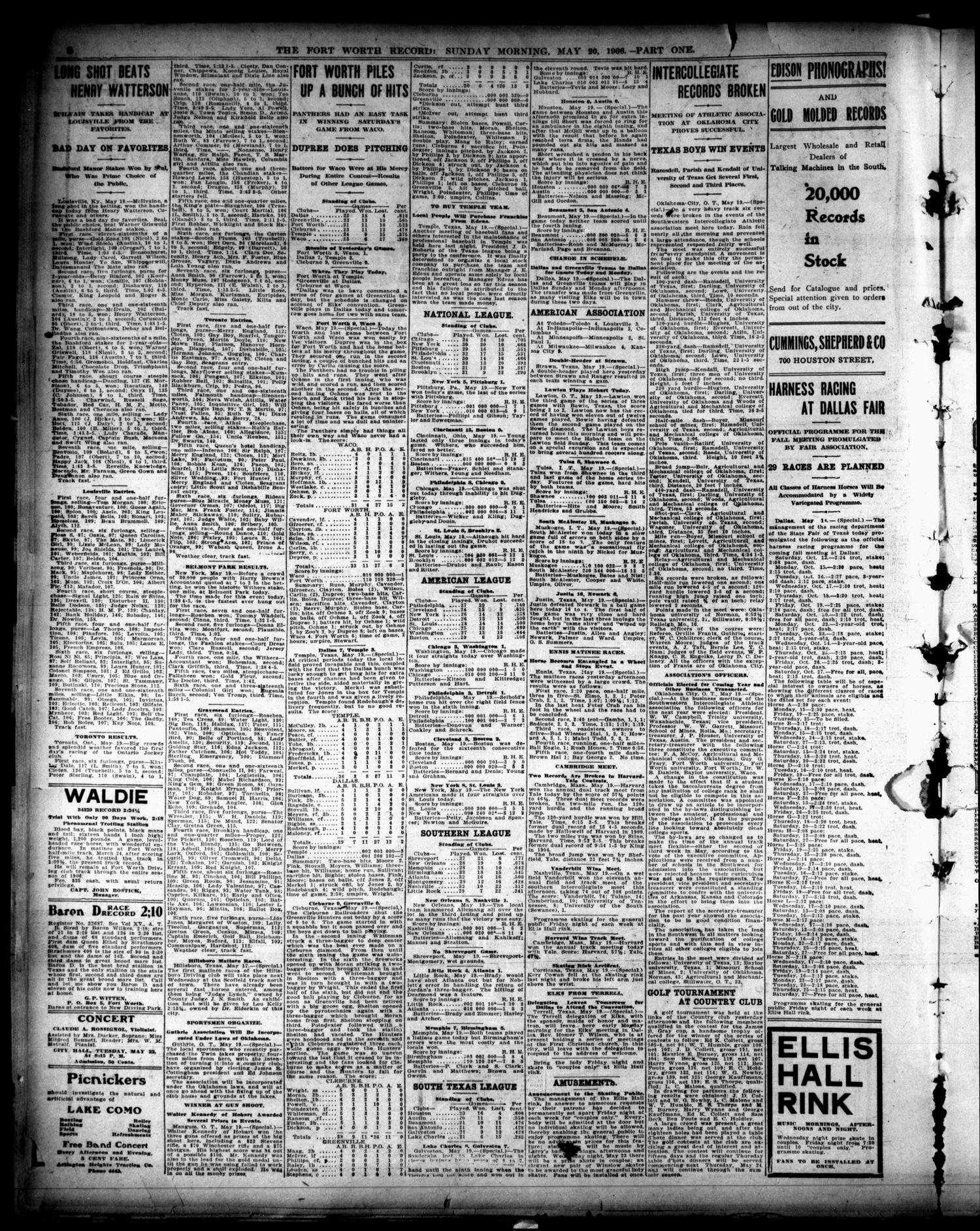 The Fort Worth Record and Register (Fort Worth, Tex.), Vol. 10, No. 217, Ed. 1 Sunday, May 20, 1906
                                                
                                                    [Sequence #]: 8 of 34
                                                