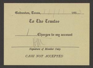 [Authorization for Club Charges, November 11, 1953]