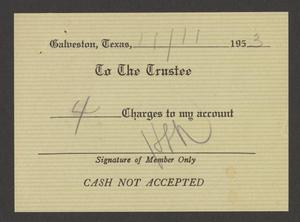 [Authorization for Club Charges, November 11, 1953]