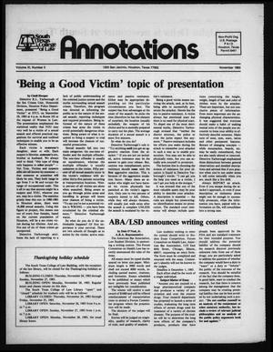 South Texas College of Law, Annotations (Houston, Tex.), Vol. 11, No. 5, November, 1983