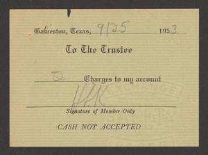 [Authorization for Club Charges, September 25, 1953]