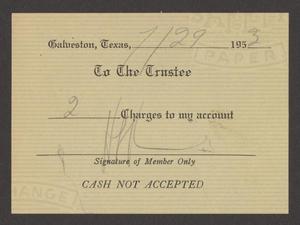 [Authorization for Club Charges, July 29, 1953]
