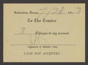 [Authorization for Club Charges, July 28, 1953]