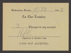 [Authorization for Club Charges, July 28, 1953]