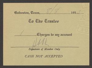 [Authorization for Club Charges, August 8, 1953]
