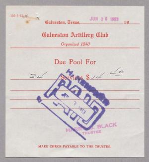 [Bill for Club Services, June 30, 1953]