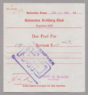 [Bill for Club Services, July 31, 1953]