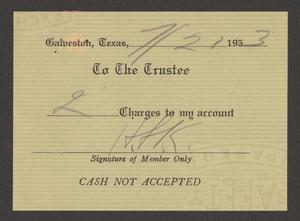 [Authorization for Club Charges, July 21, 1953]