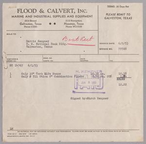 [Invoice for Materials from Flood & Calvert]
